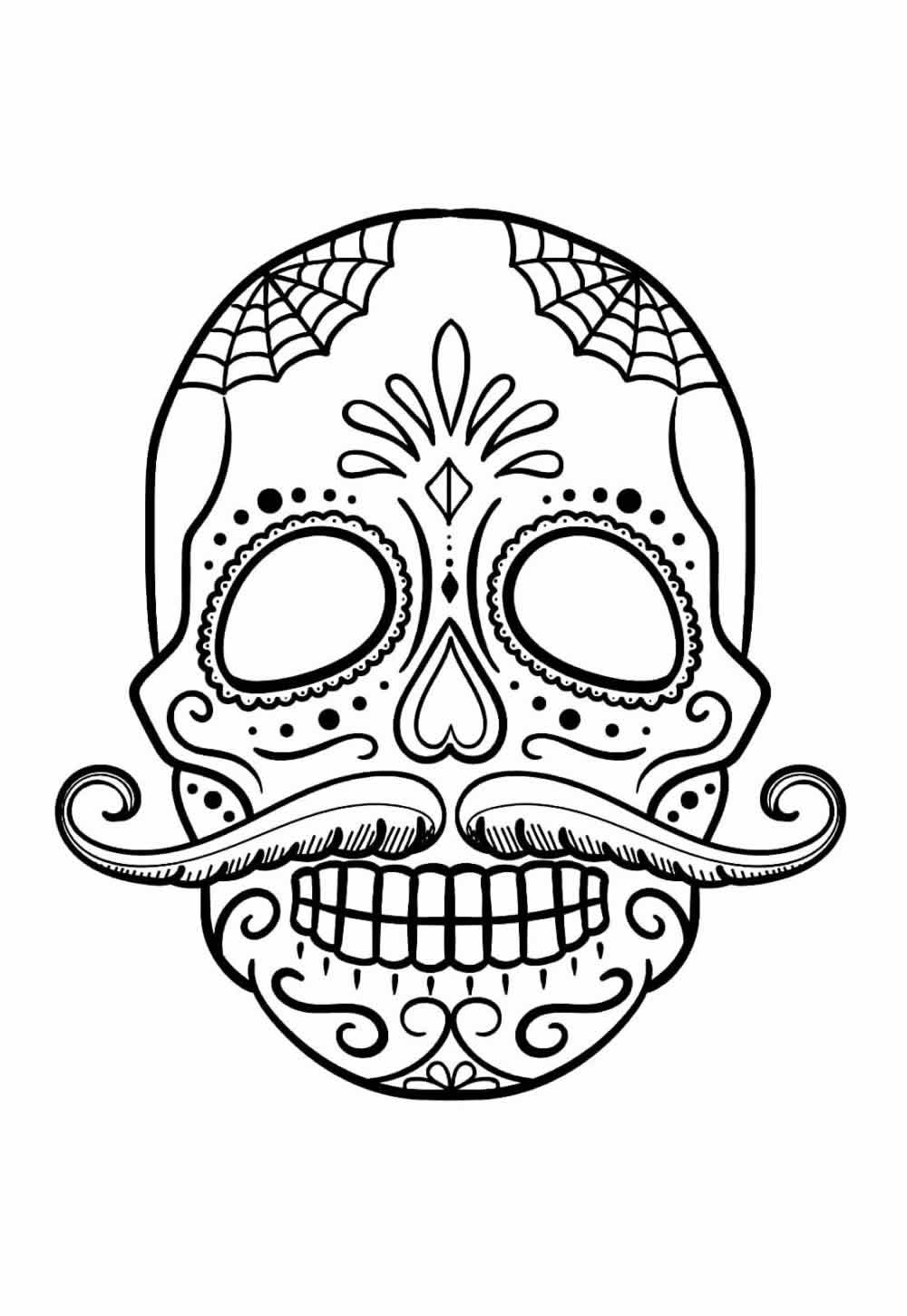 Desenho de Caveira Mexicana para colorir