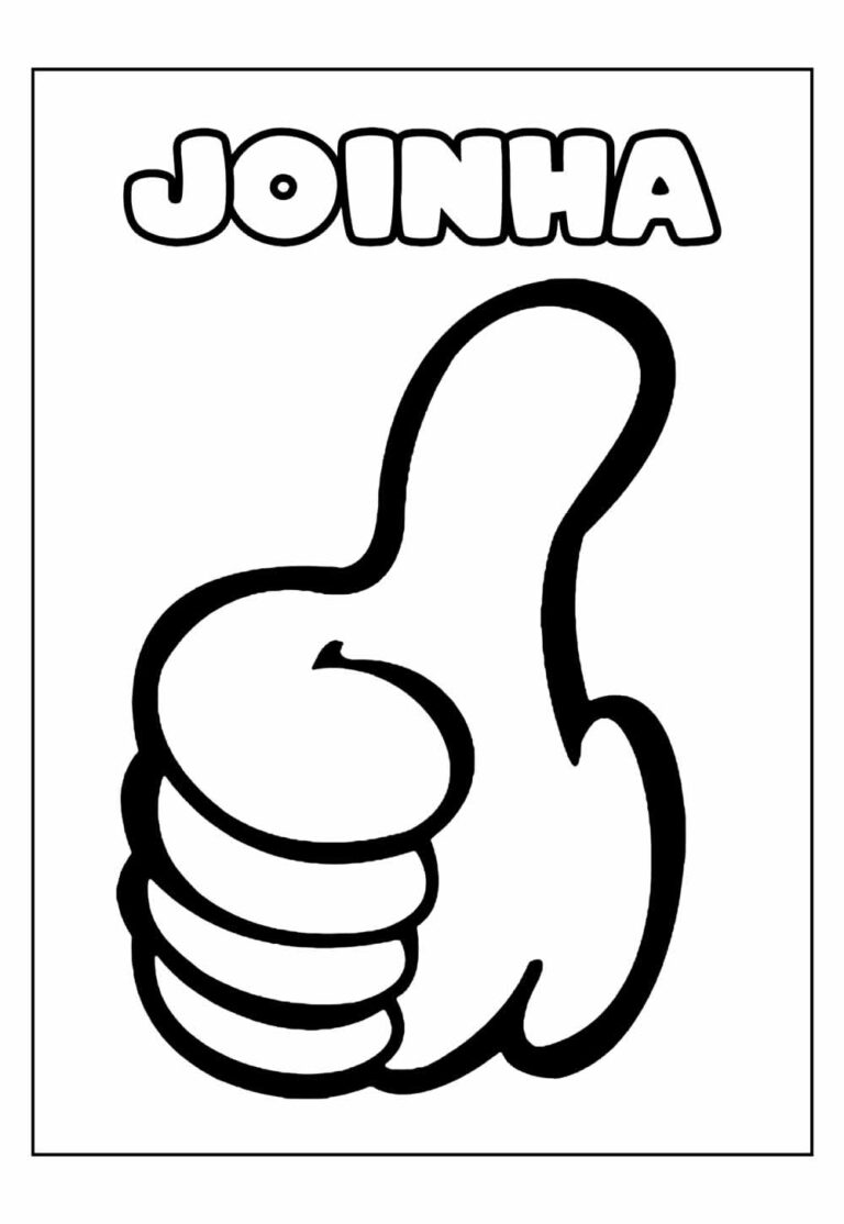 Desenhos de Joinha para colorir - Bora Colorir