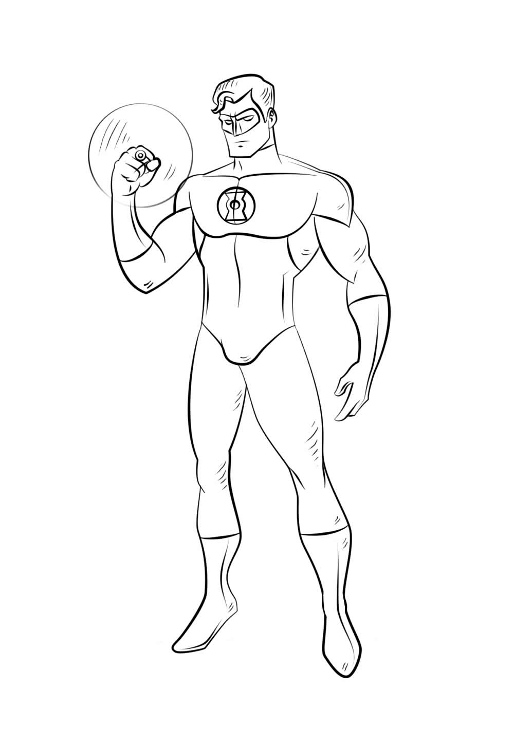 Desenho de Lanterna Verde para colorir