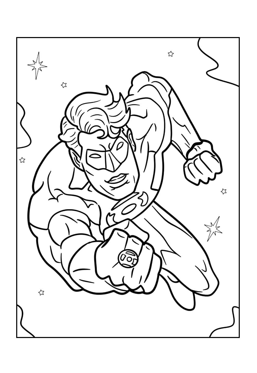 Desenho de Lanterna Verde para pintar