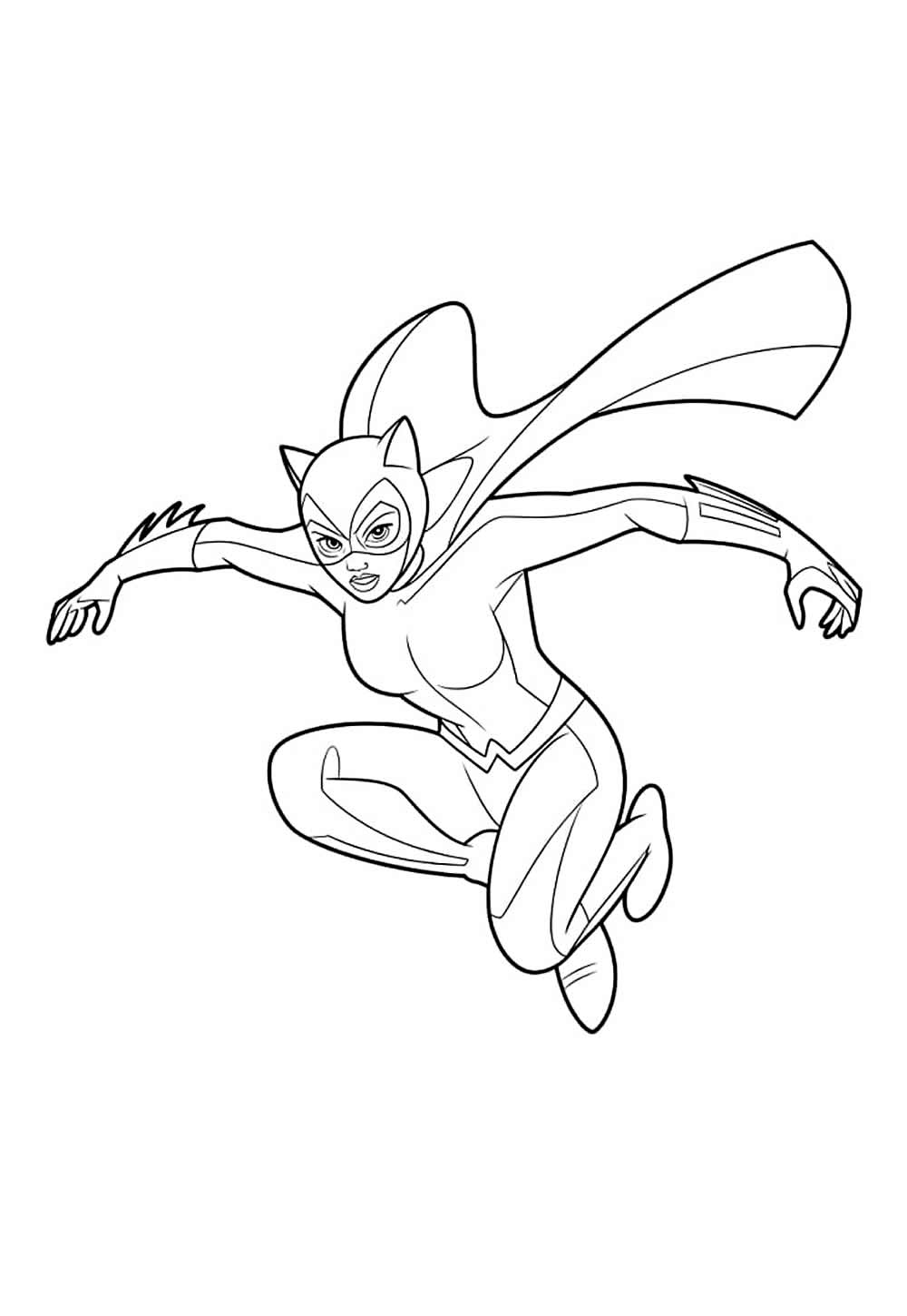 Desenho da Mulher-Gato para colorir