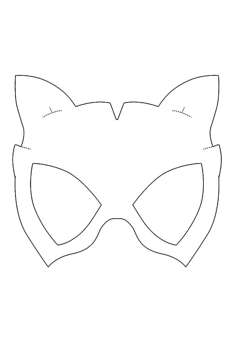 Máscara da Mulher-Gato para pintar