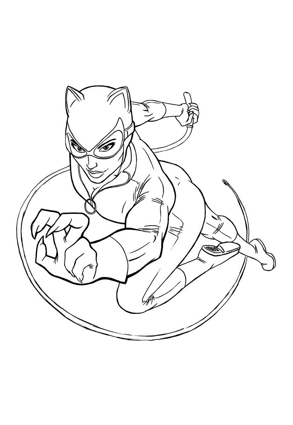 Desenho da Mulher-Gato para colorir