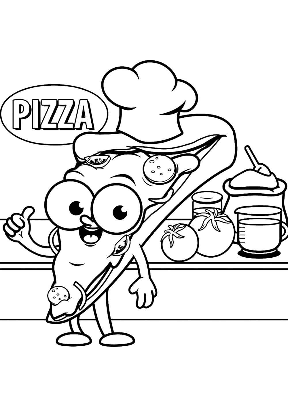 Desenhos Pizza para colorir