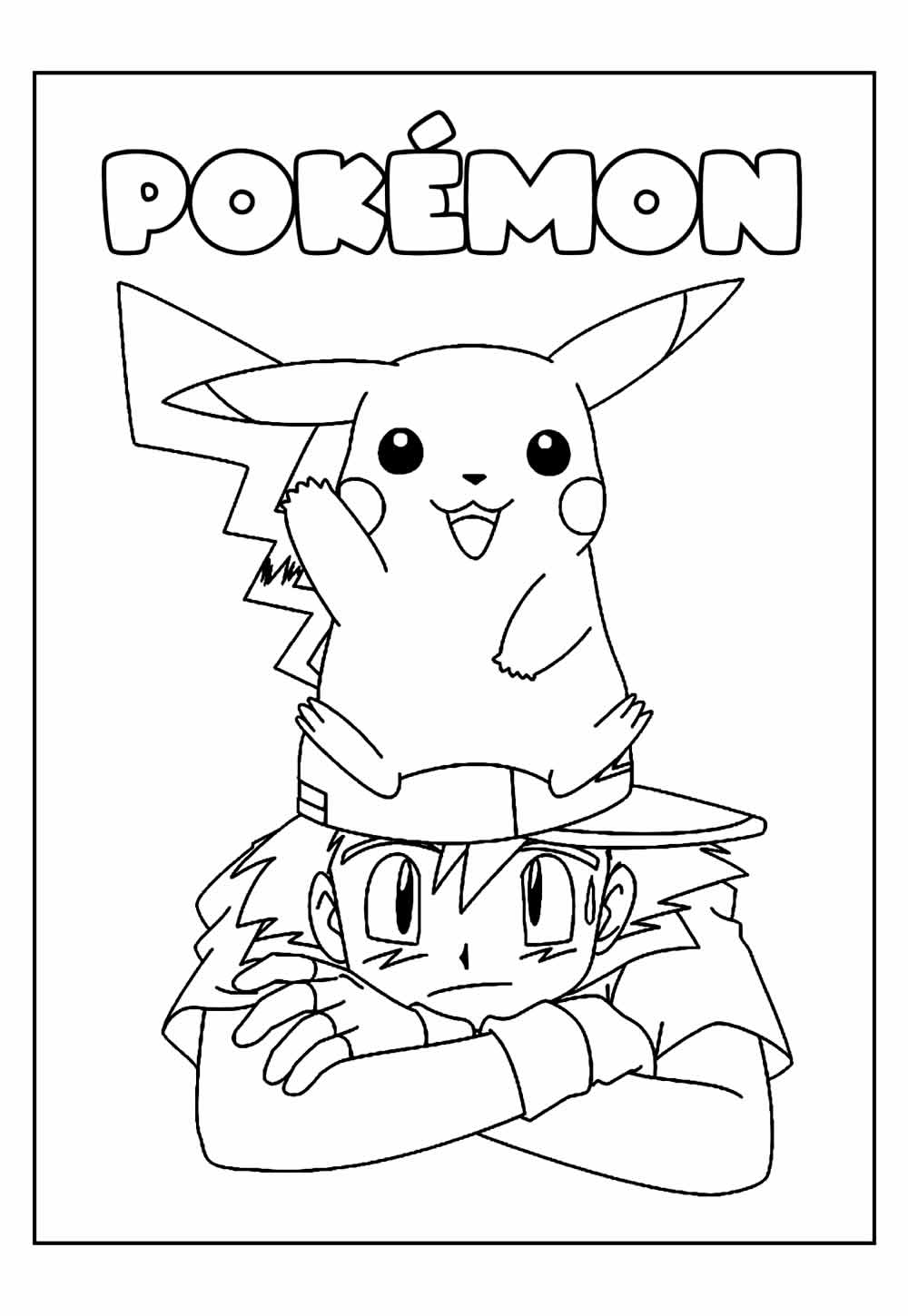 Desenho Educativo de Ash e Pikachu