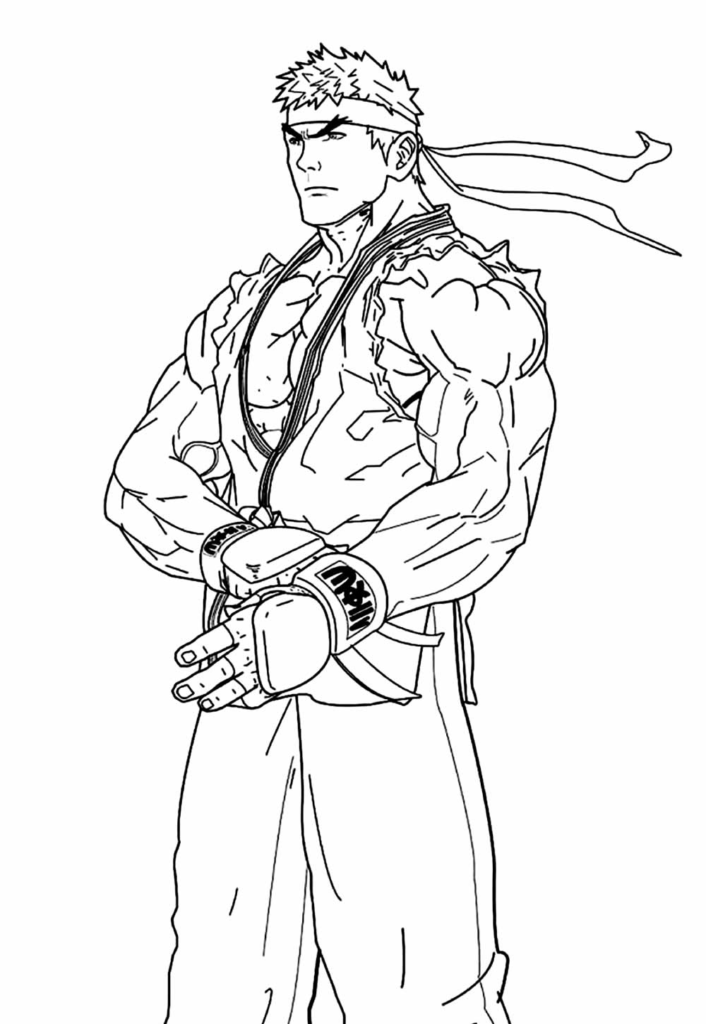 Desenho de Ryu para colorir