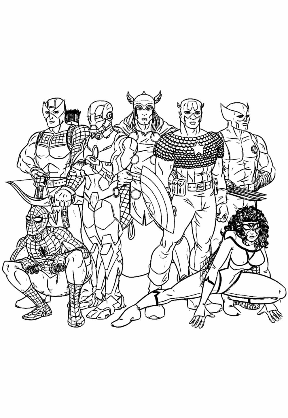 Desenhos de Super-heróis para colorir