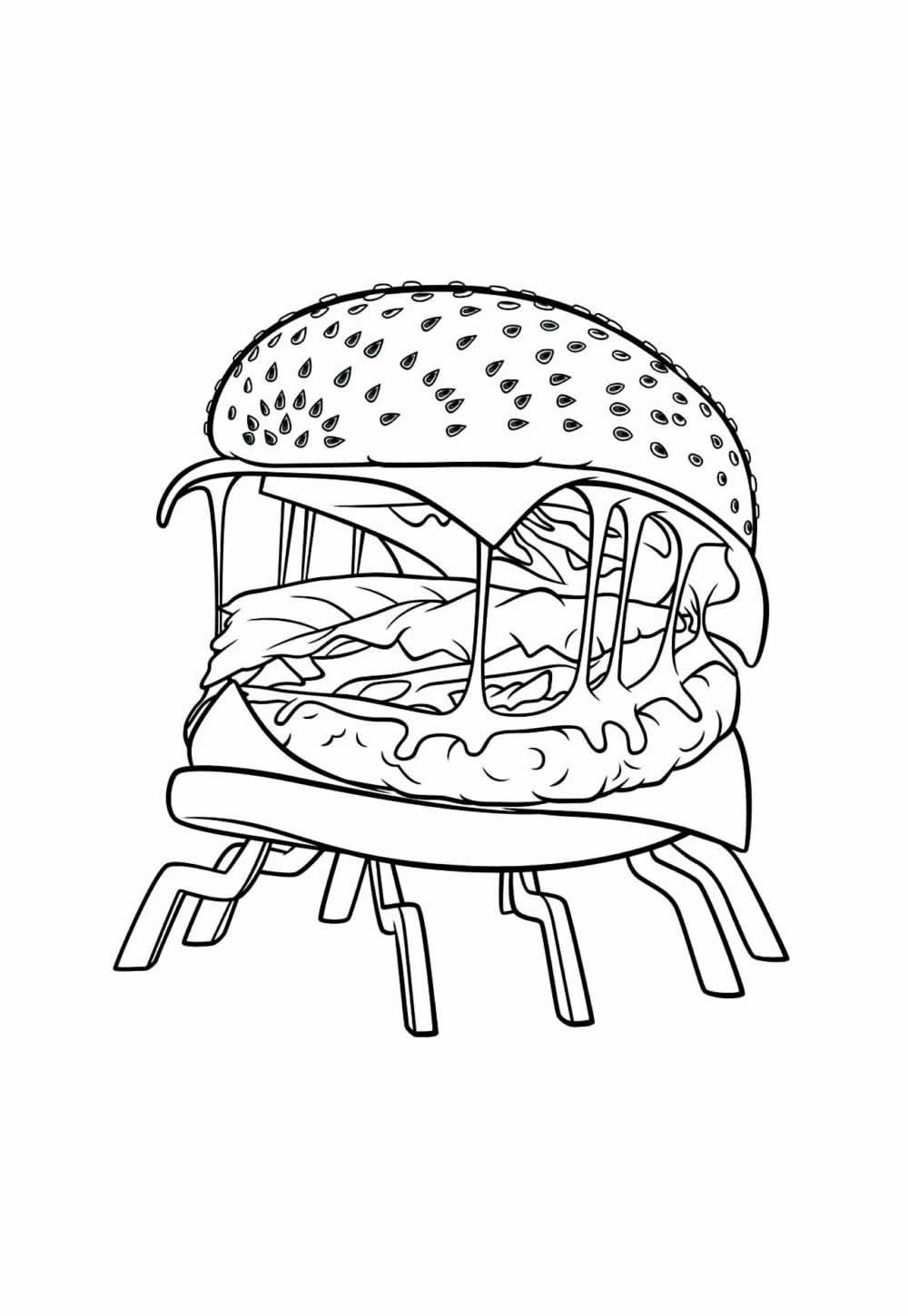 Tá Chovendo Hambúrguer para pintar