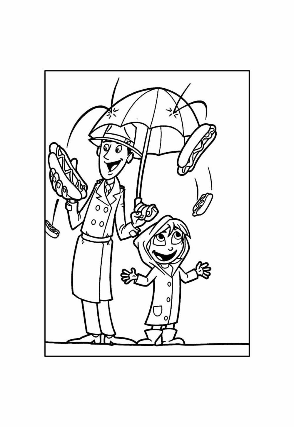 Desenho de Tá Chovendo Hambúrguer para pintar