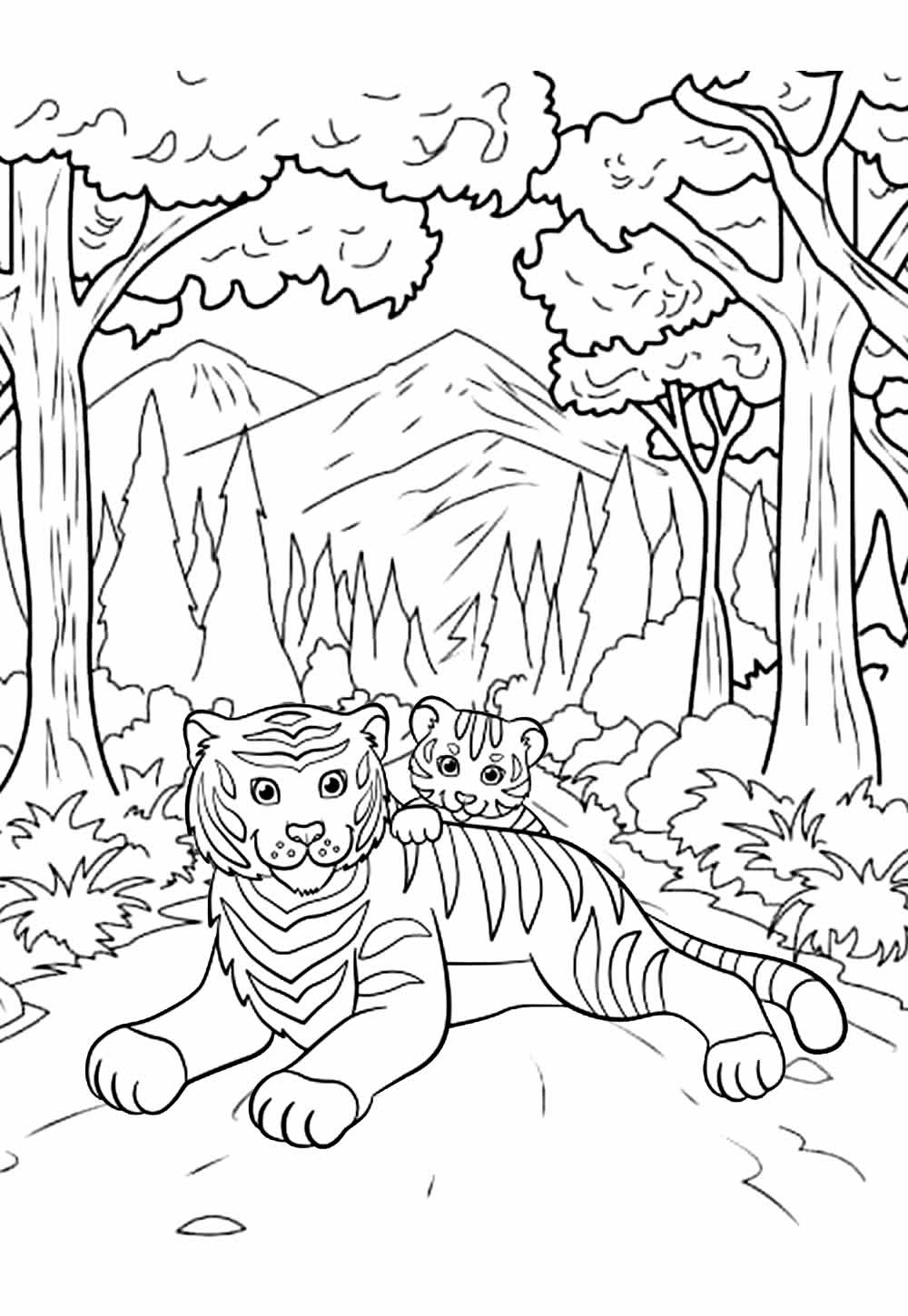 Desenho de Tigre para pintar