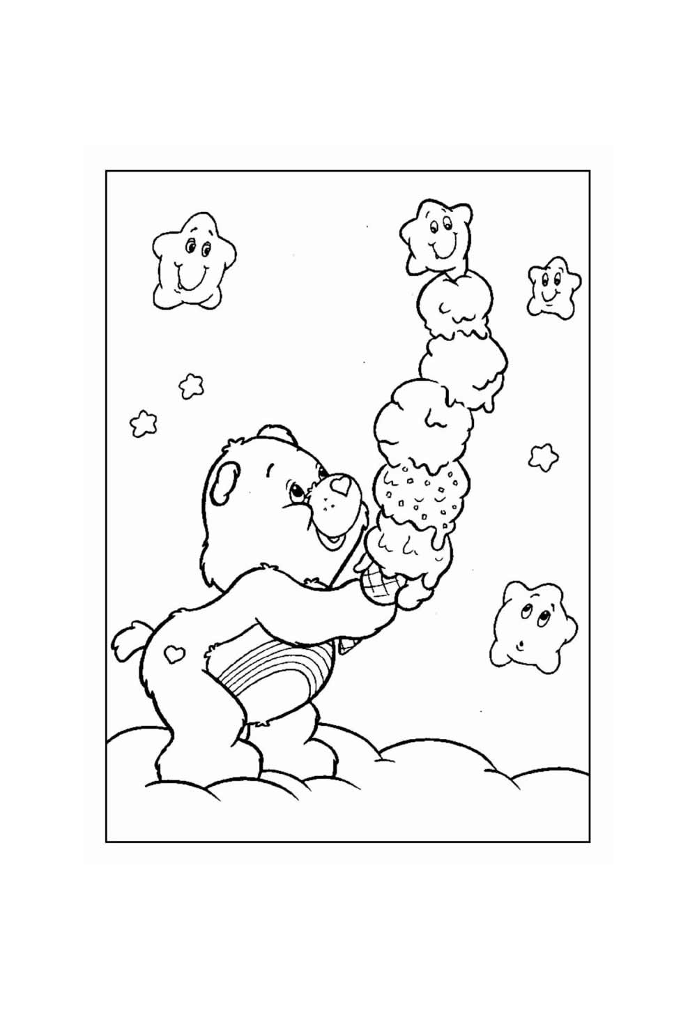 Desenho de Ursinhos Carinhosos - Sorvete