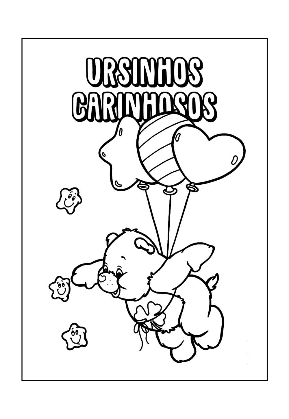 Desenho Educativo de Ursinhos Carinhosos