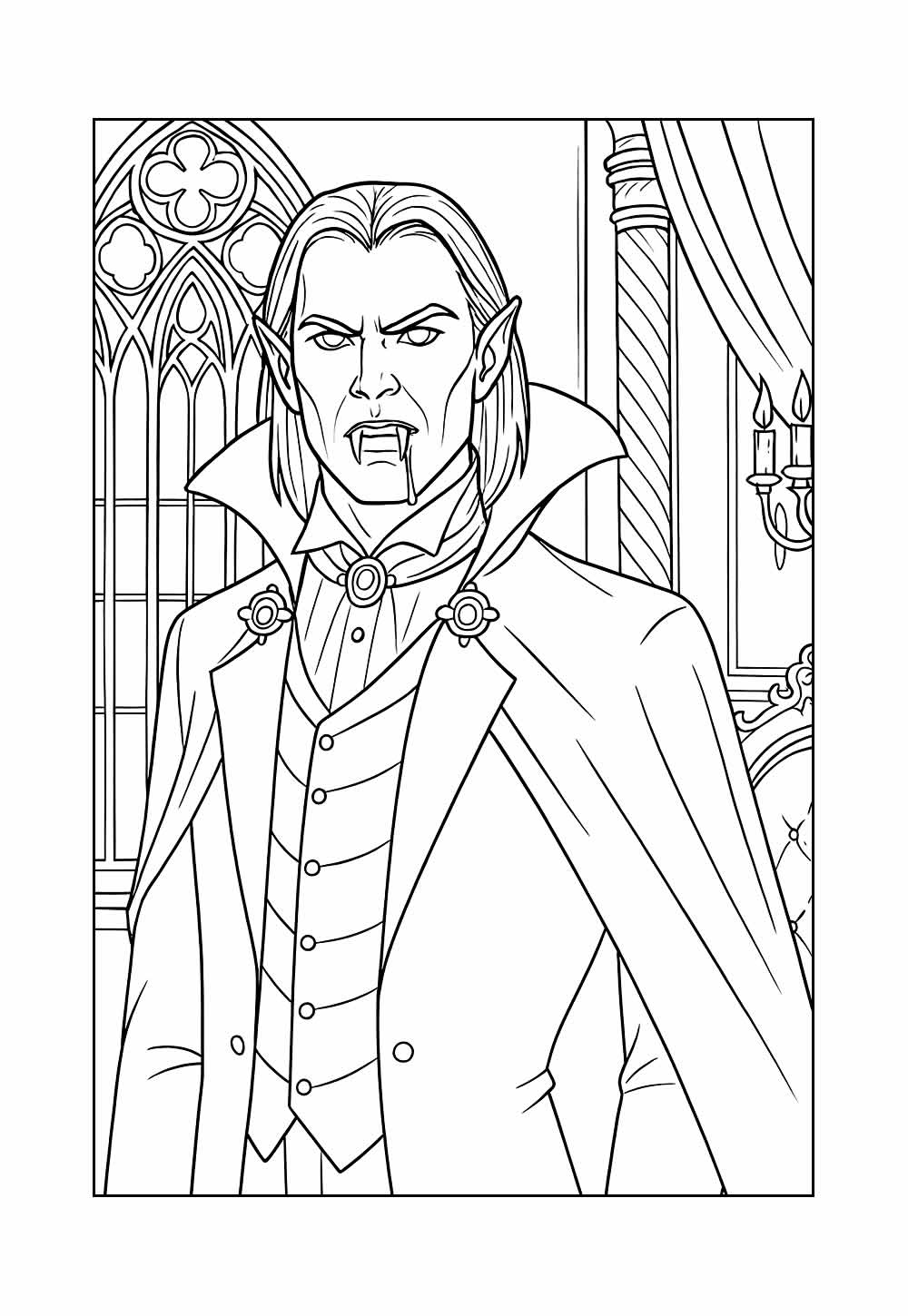 Desenho de Vampiro para colorir
