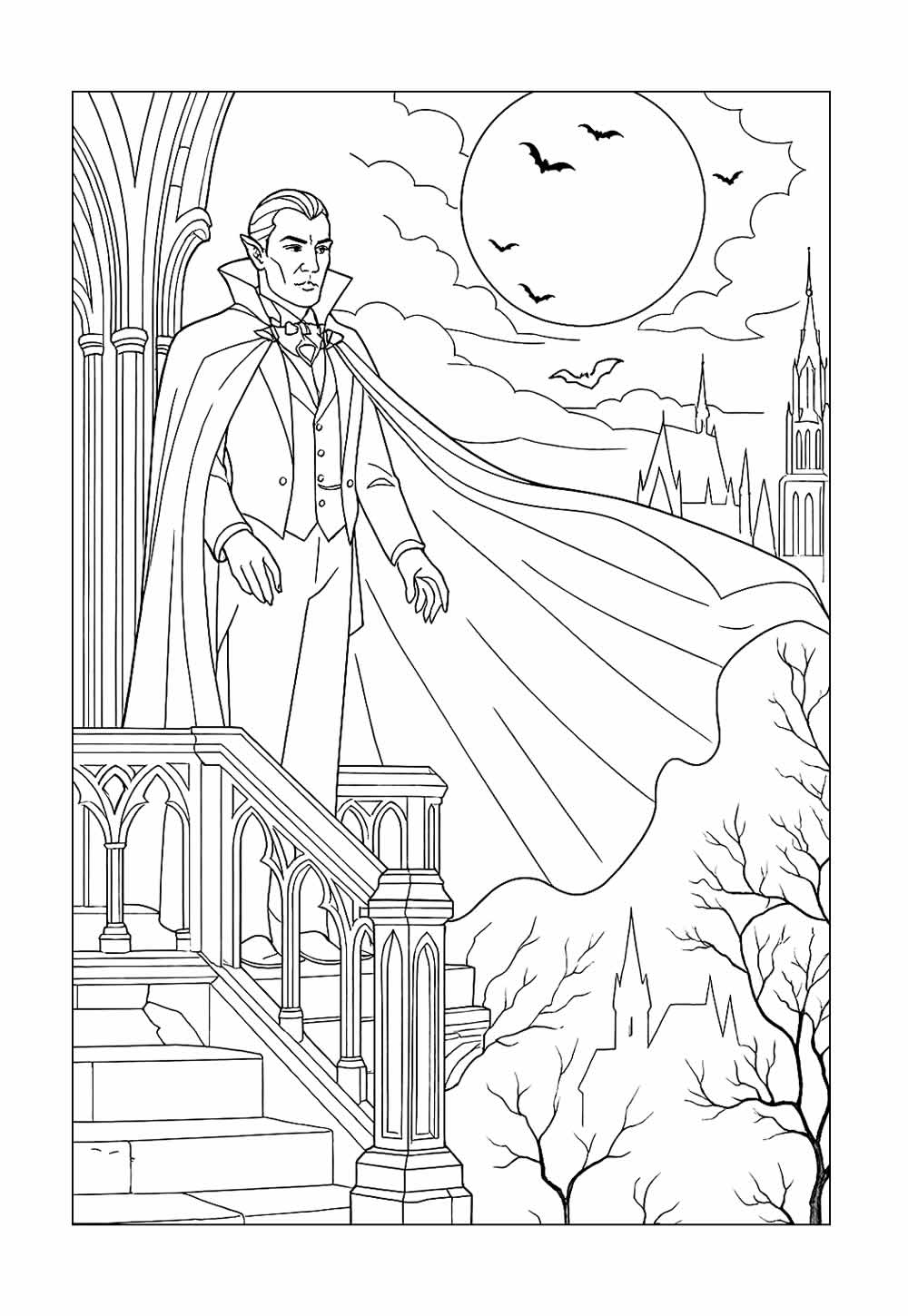 Desenho de Vampiro para colorir