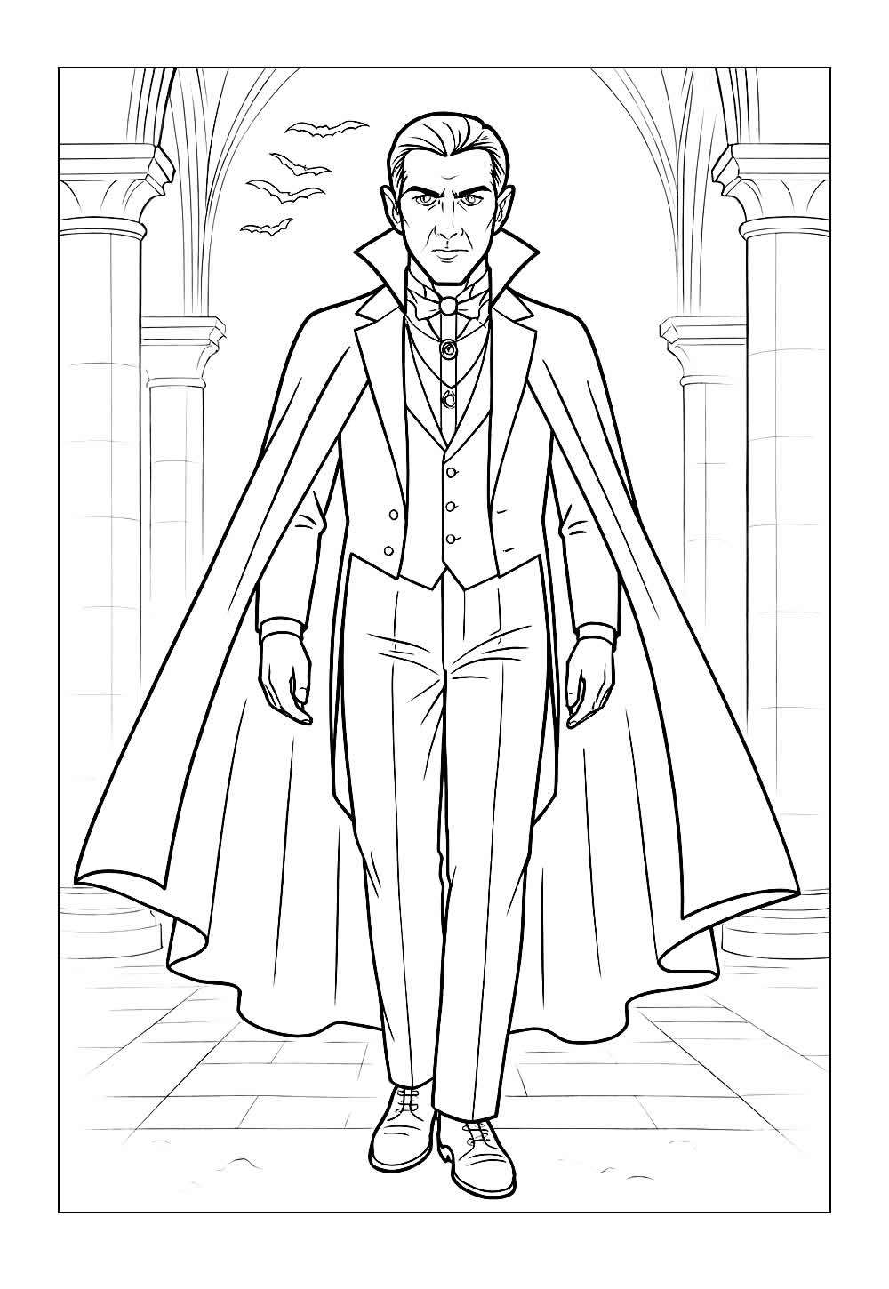 Desenho de Vampiro para colorir