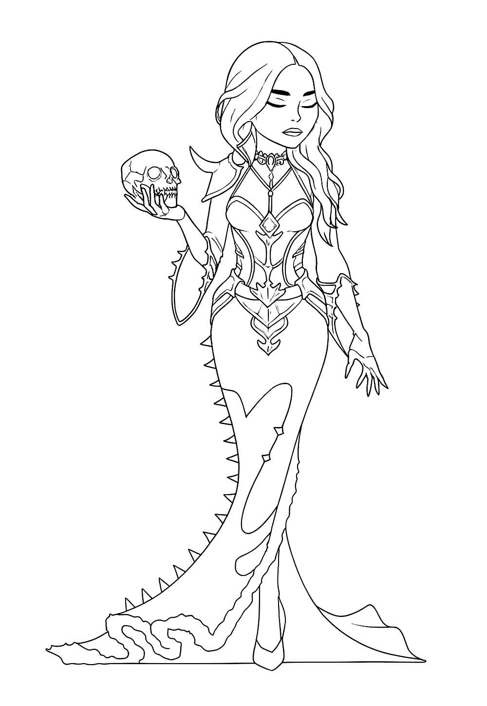 Desenho de Vampira para pintar