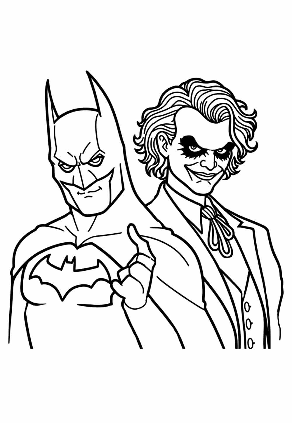 Desenho do Batman e do Coringa para colorir