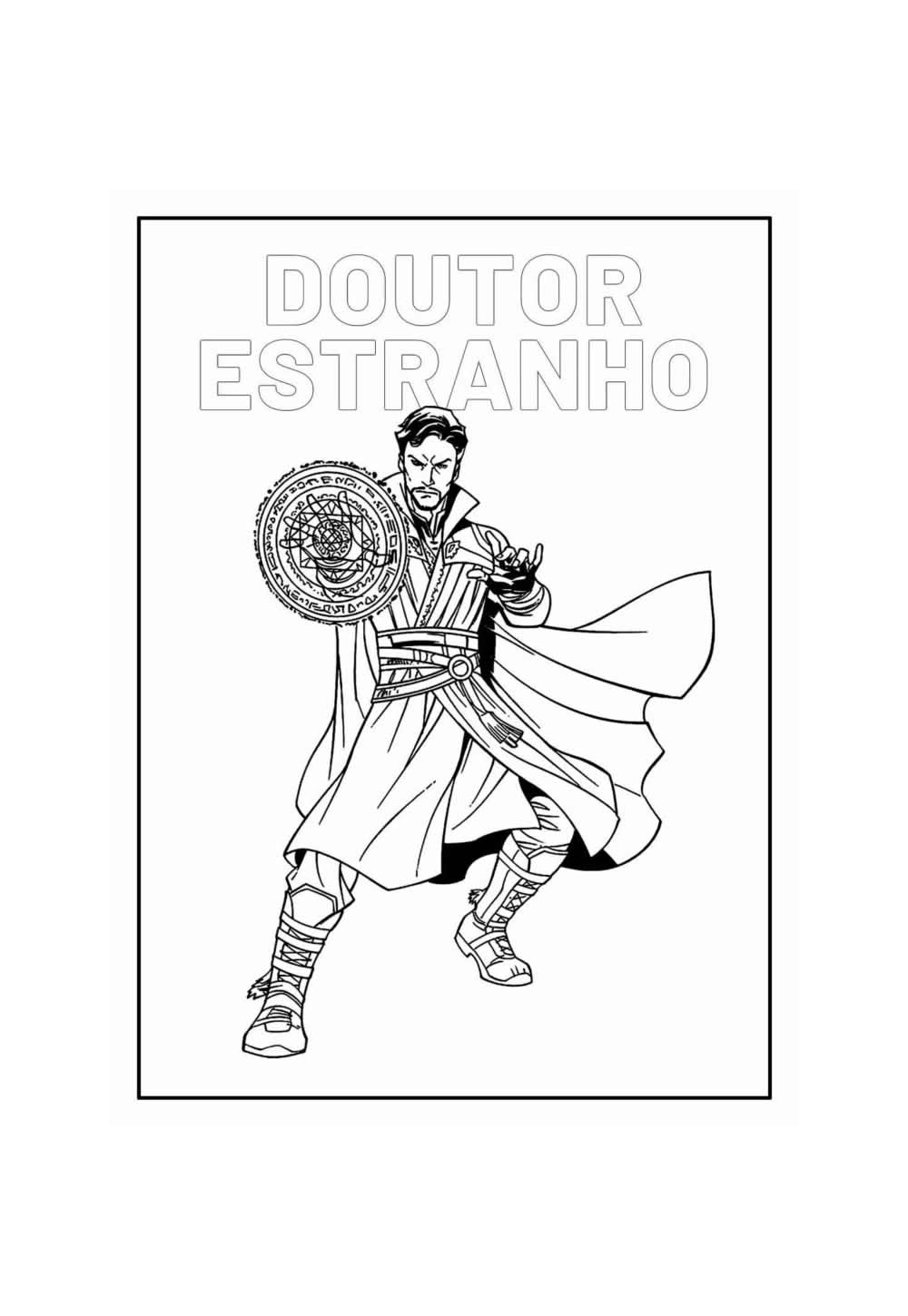 Desenho Educativo de Doutor Estranho para pintar