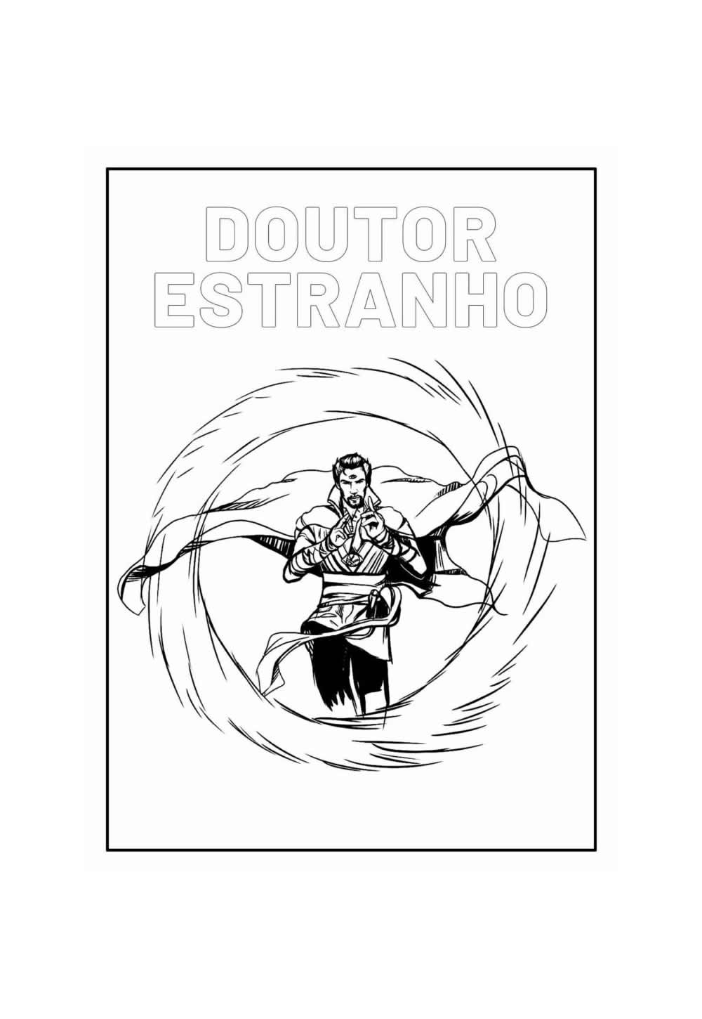 Desenho Educativo de Doutor Estranho para colorir