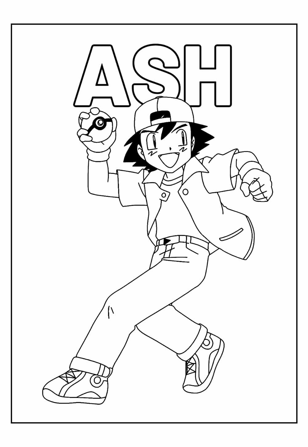 Desenho de Ash para colorir