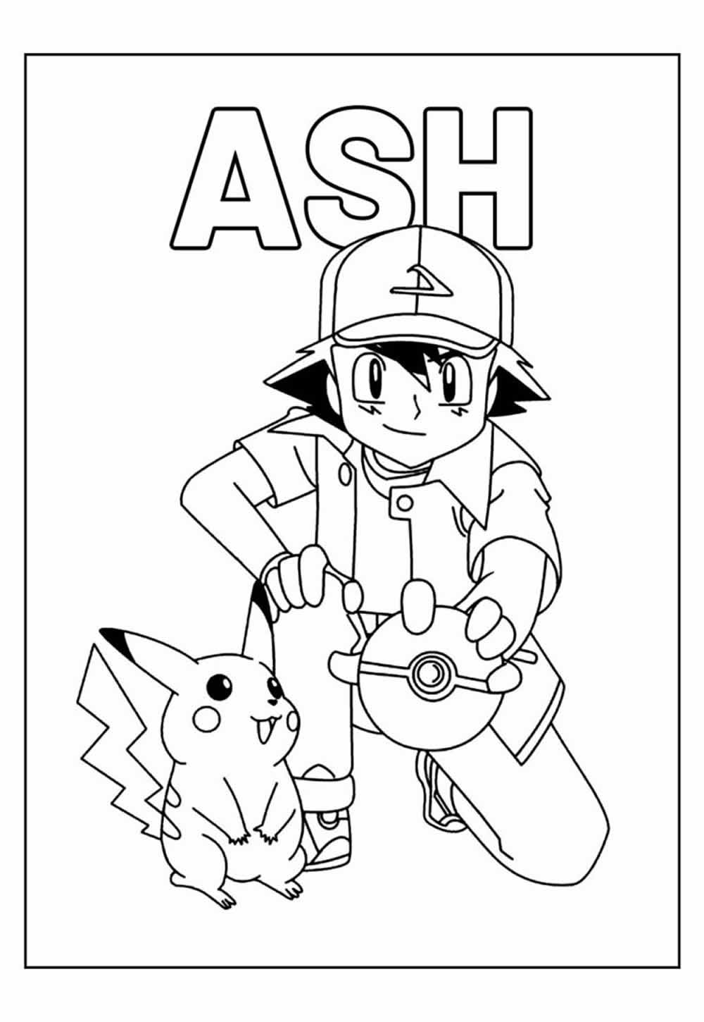 Desenho Ash para colorir