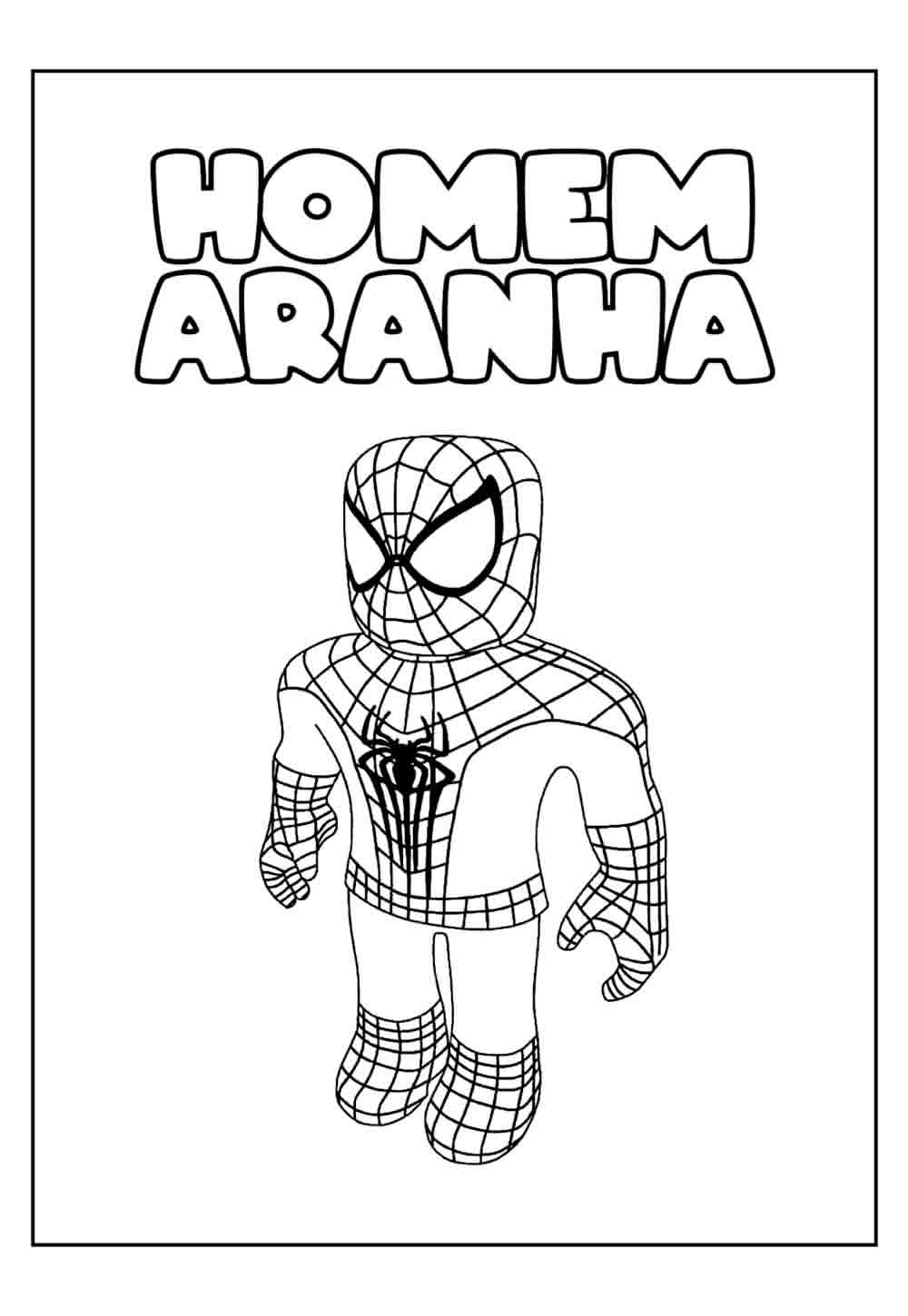 Desenho lindo para colorir Roblox - Homem-Aranha