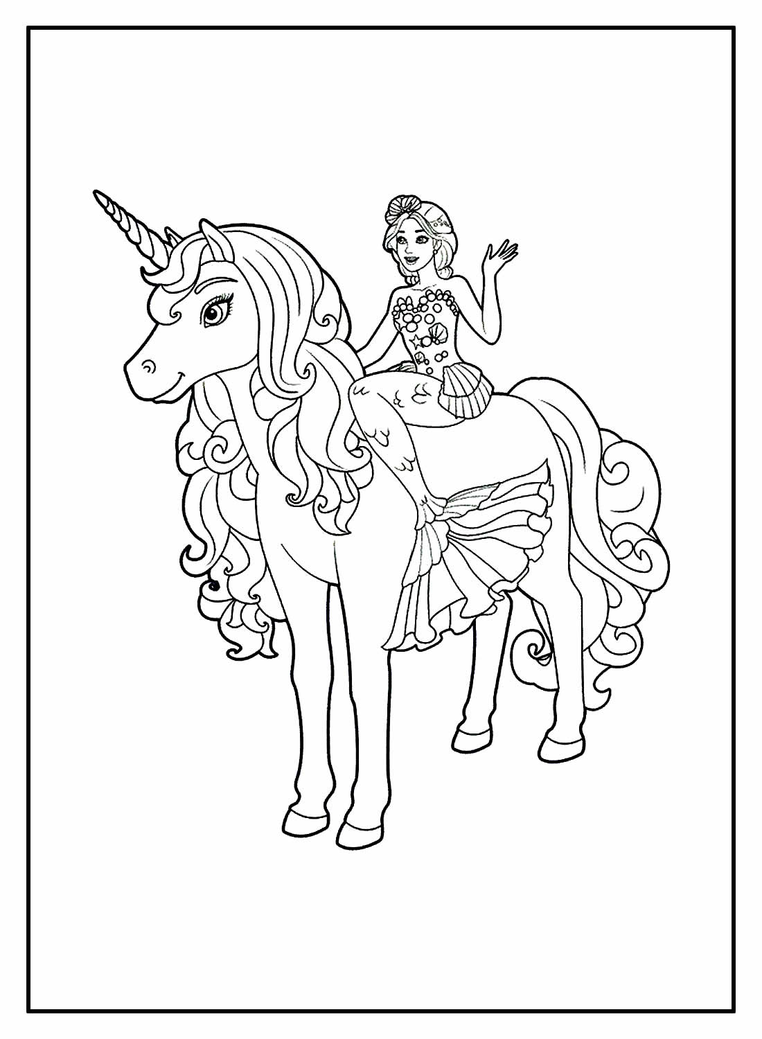 Desenhos da Barbie e Unicórnio de Luzes Mágicas - Bora Colorir