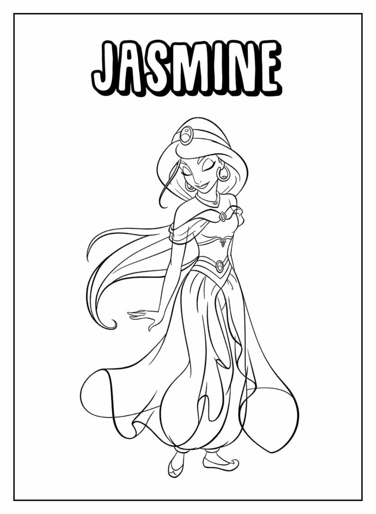 Desenho Educativo - Jasmine para colorir