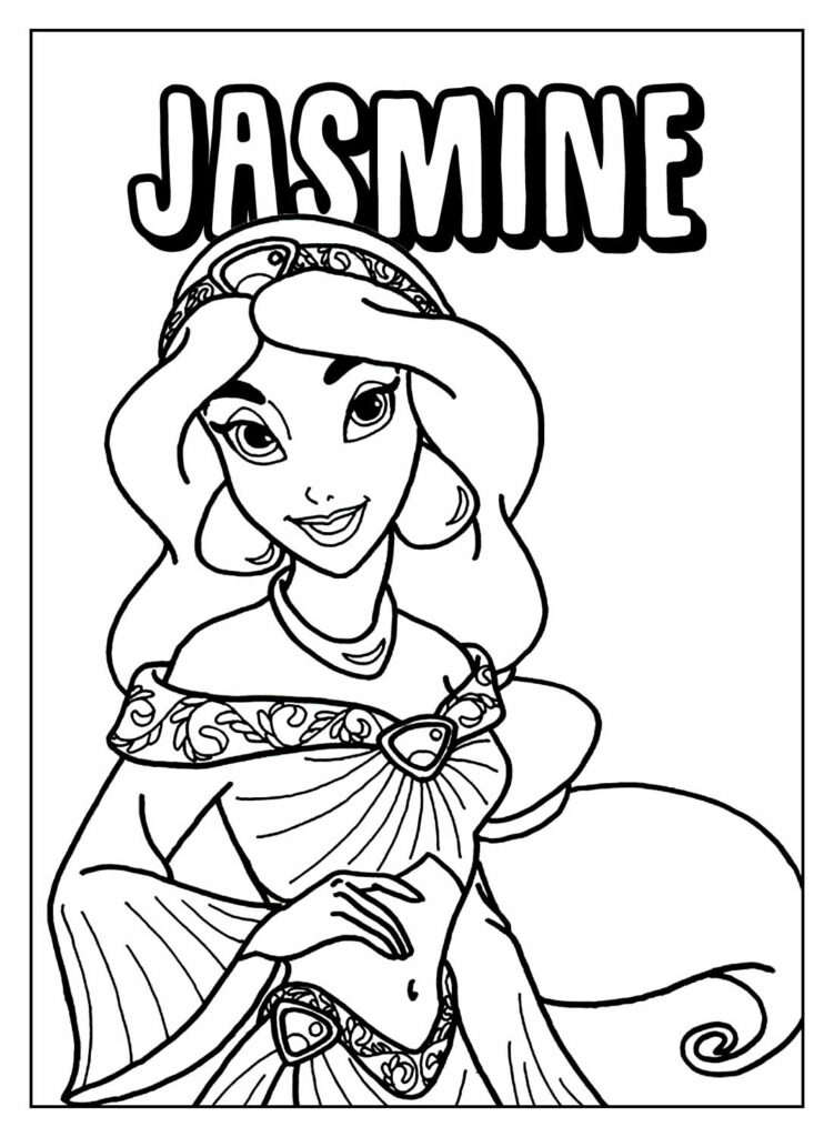 Desenhos Educativos da Jasmine para colorir