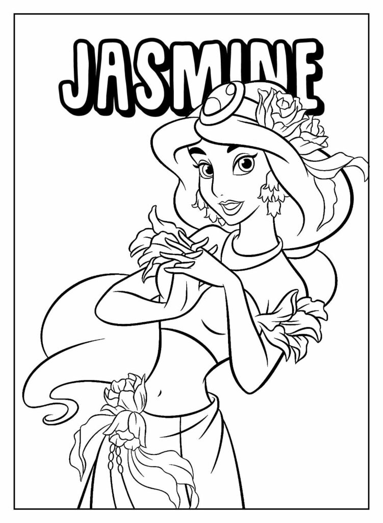 Desenhos Educativos com o nome Jasmine para pintar
