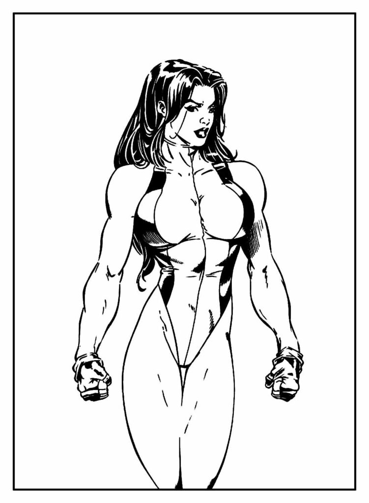 Desenho para pintar - Mulher-Hulk