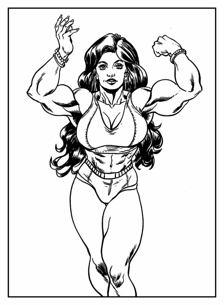 Desenho para colorir da Mulher-Hulk