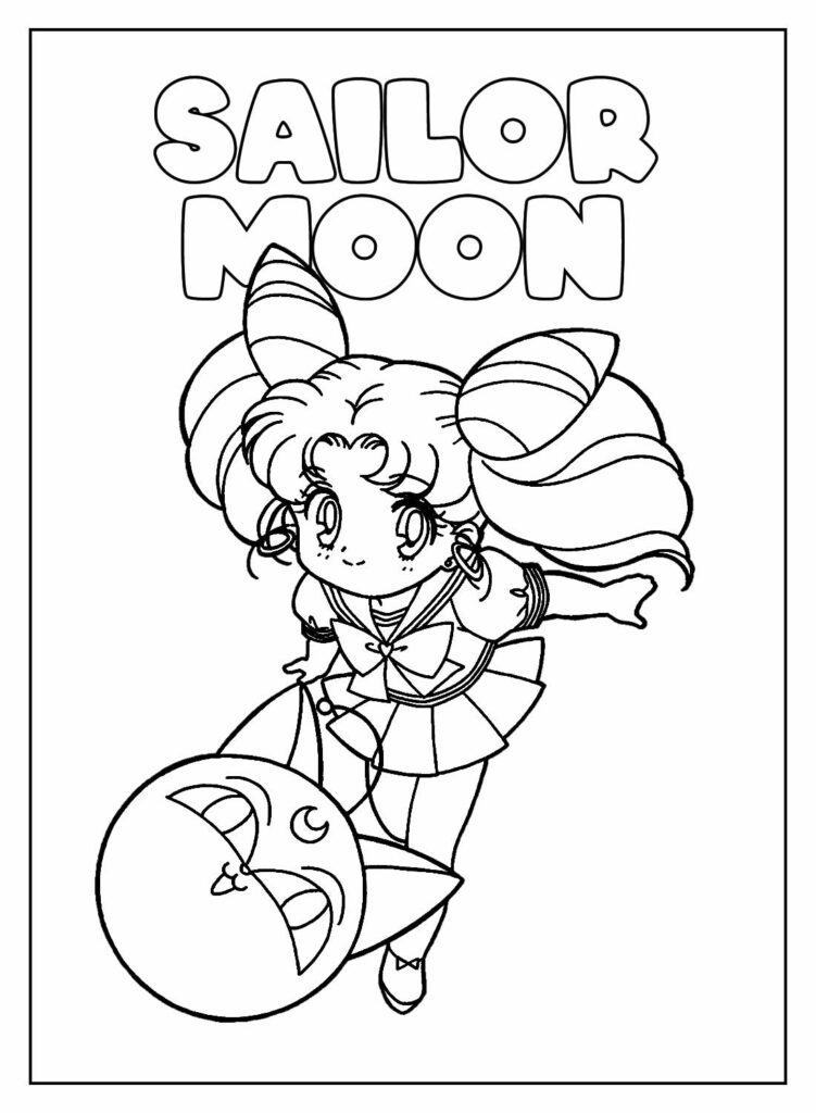 Desenho Kawaii Educativo para colorir da Sailor Moon