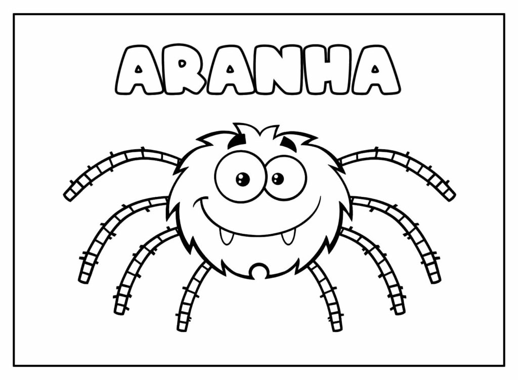 Desenho Educativo de Aranha para colorir