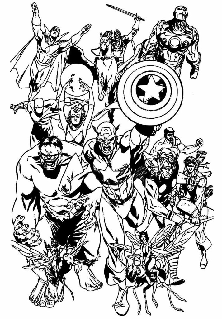 Desenho dos Avengers para colorir