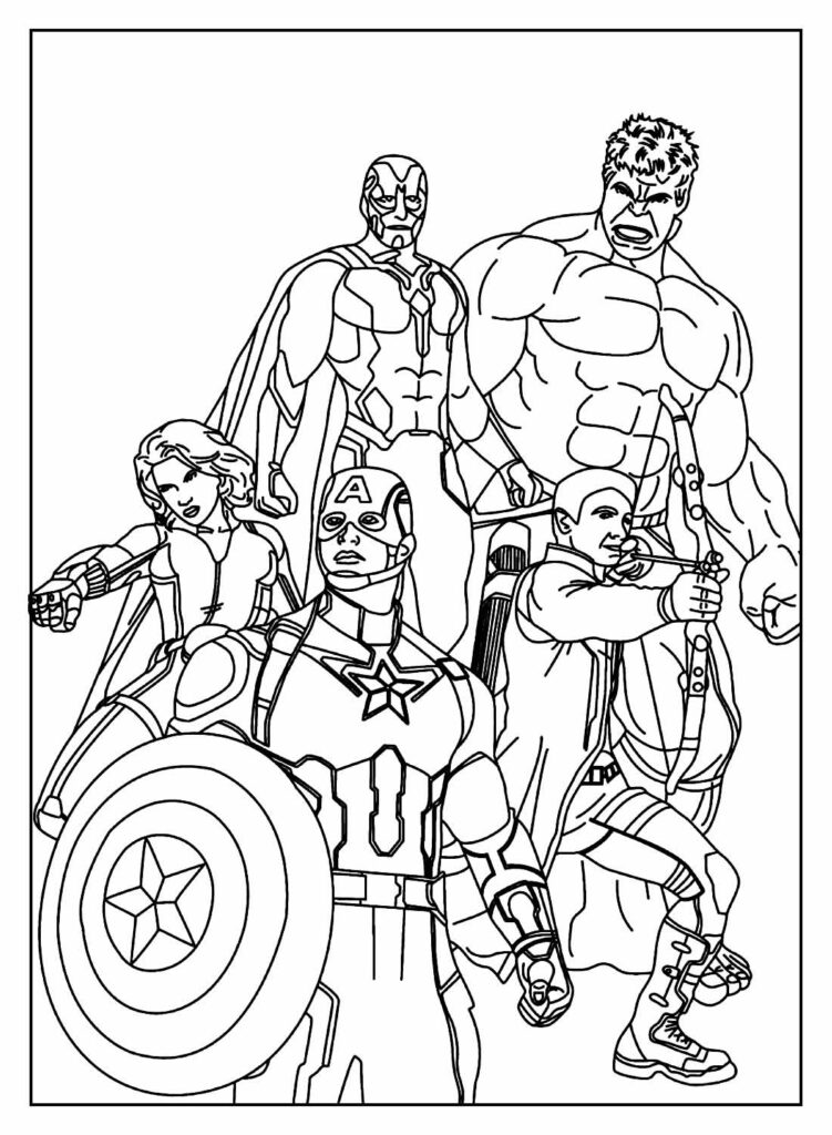 Desenhos dos Avengers para pintar