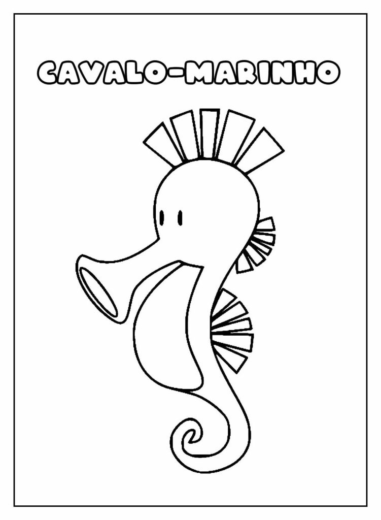 Cavalo-marinho - Desenho Educativo para colorir