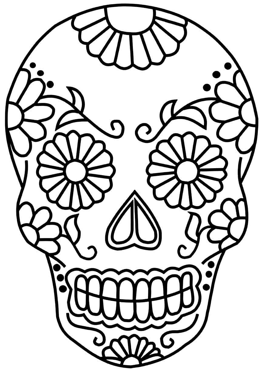 Desenhos de Caveira para colorir - Bora Colorir