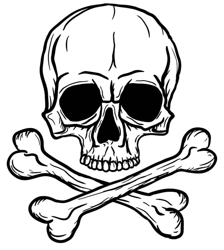 Desenho para colorir de Caveira