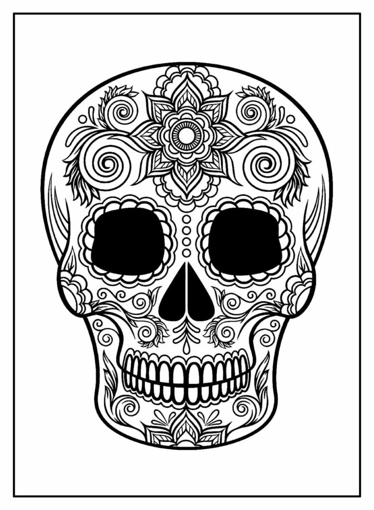 Desenho para colorir de Caveira Mexicana