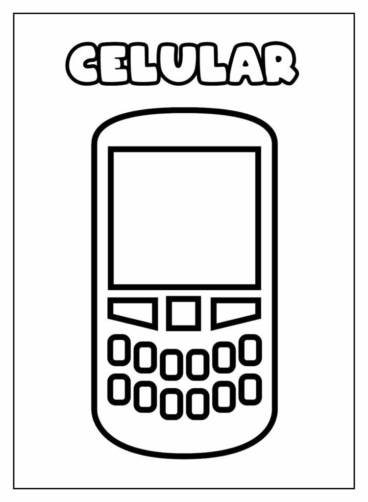 Desenho Educativo de Celular para colorir