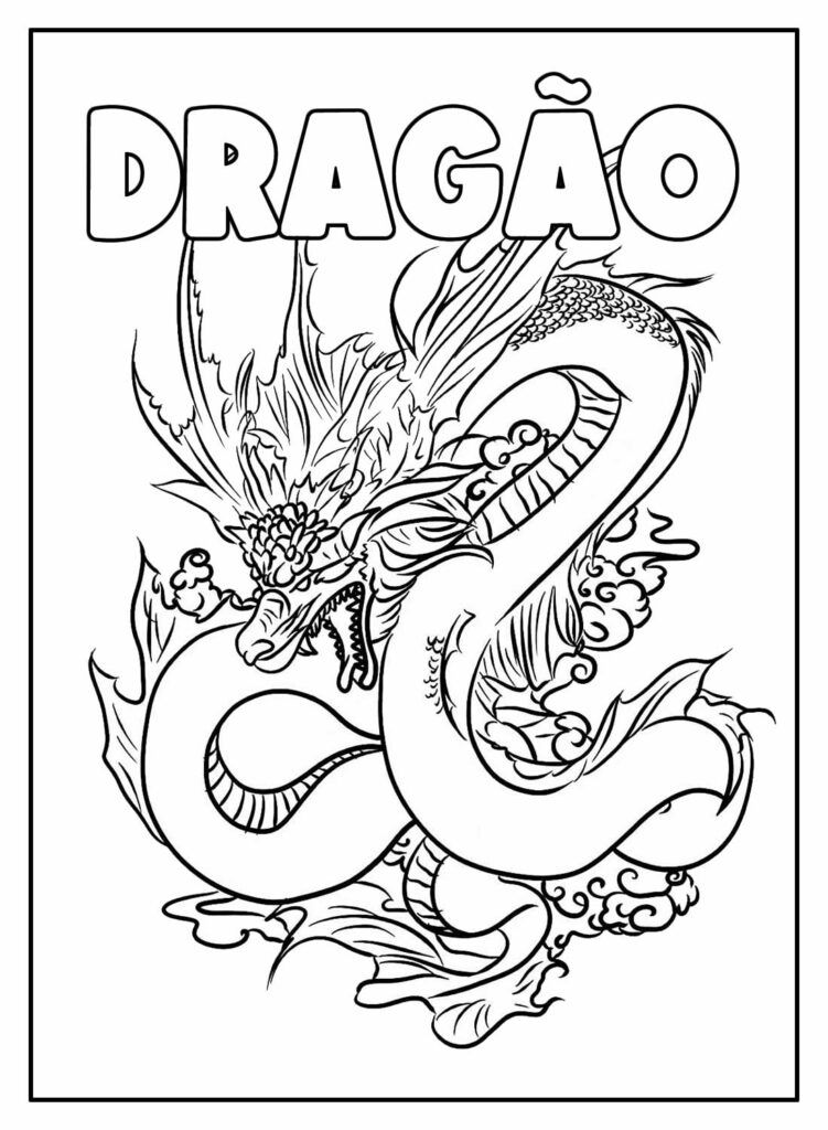Desenho Educativo de Dragão