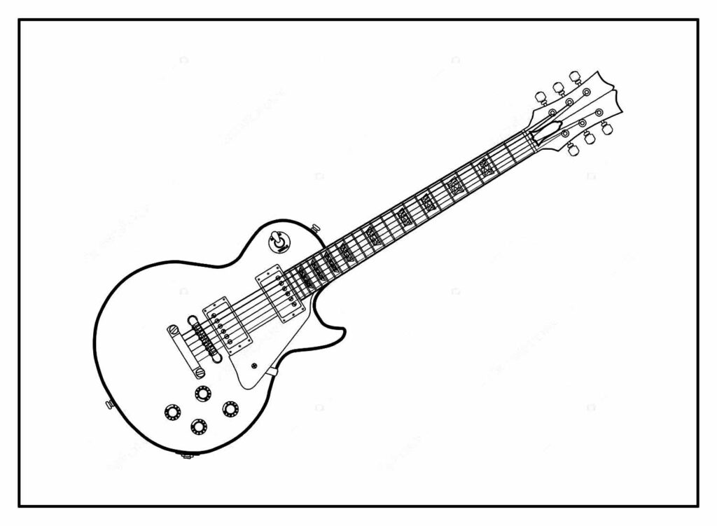 Imagem de Guitarra para colorir