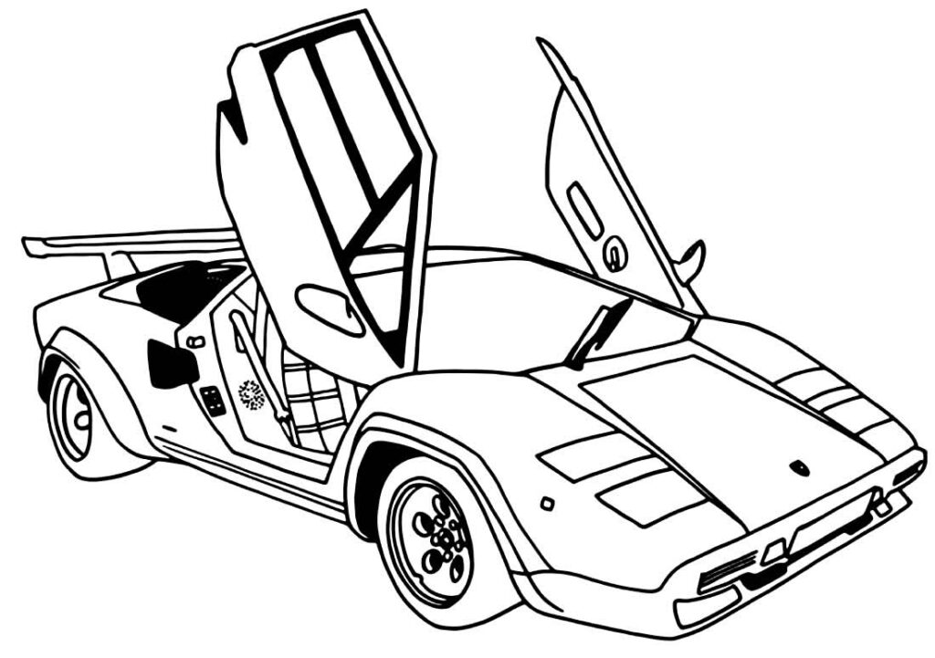 Desenho de Lamborghini para pintar e colorir