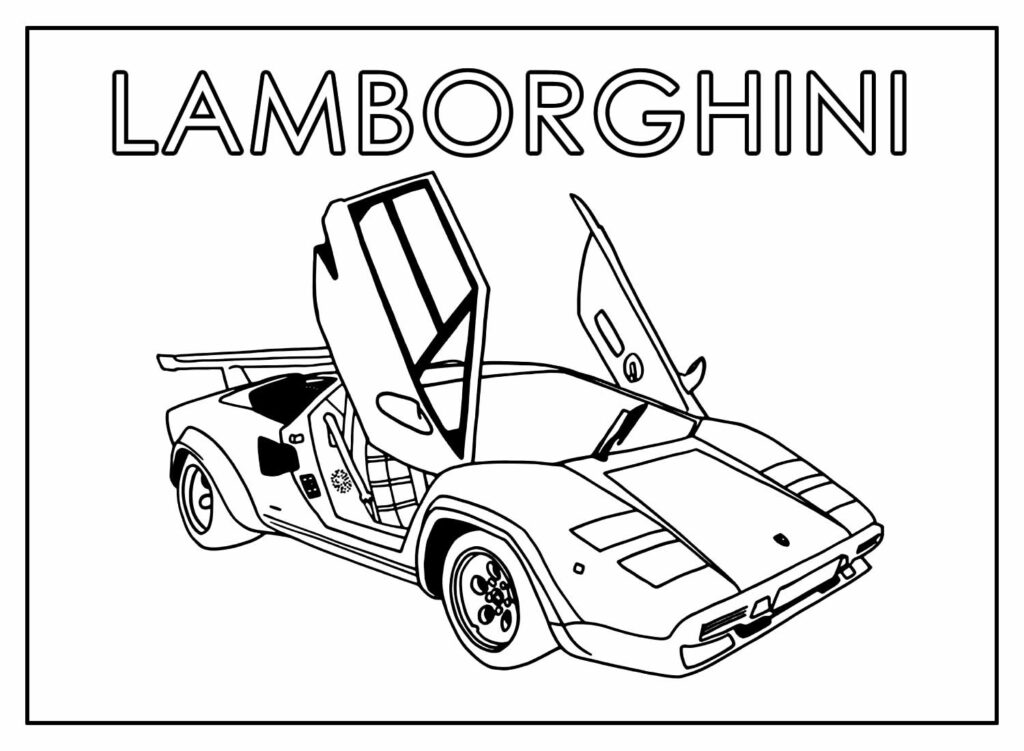 Desenho de Lamborghini com Nome para colorir