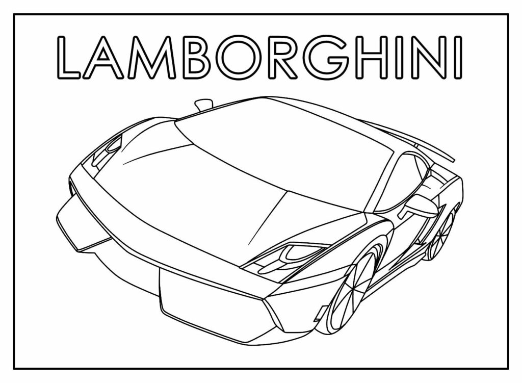 Desenho de Lamborghini com Nome para pintar