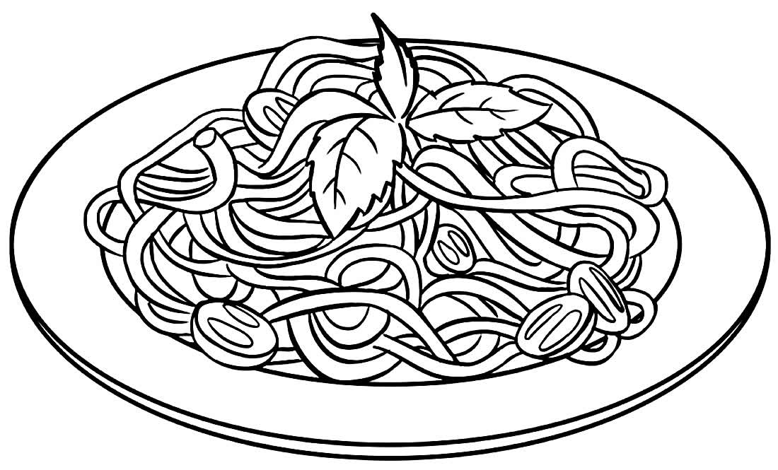 Desenhos de Macarrão para colorir - Bora Colorir
