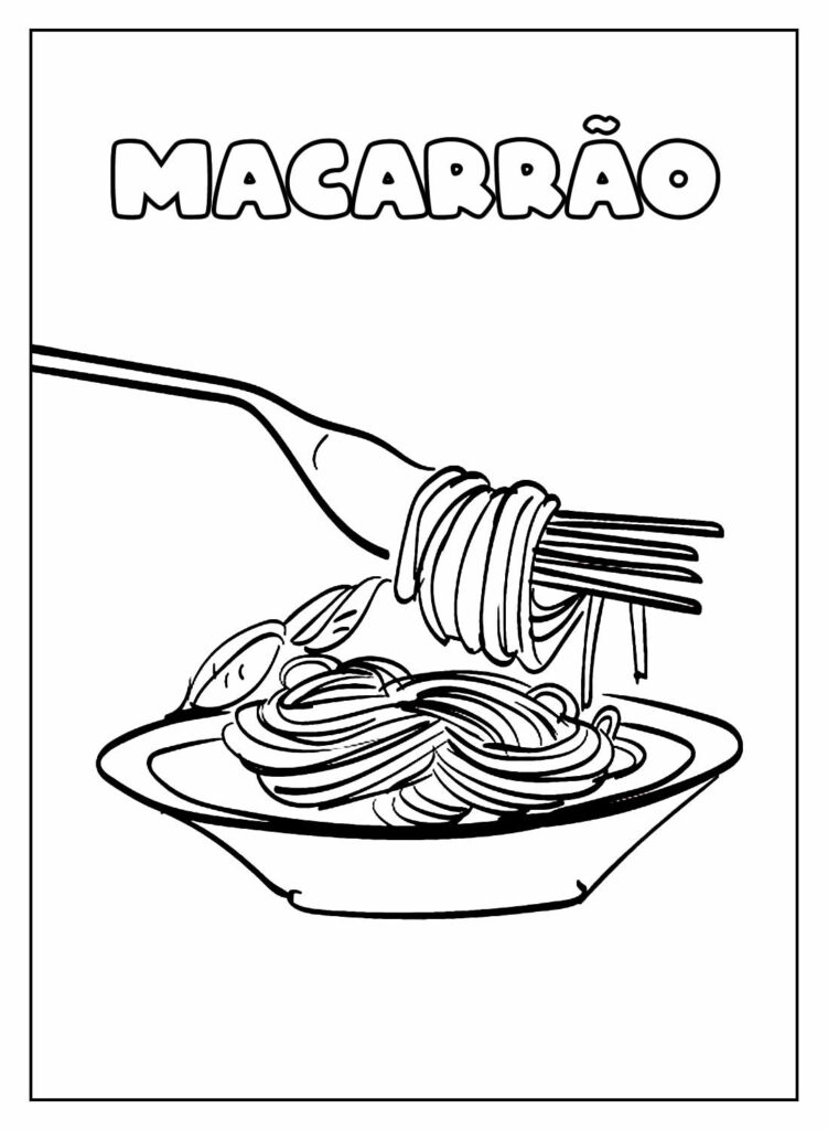 Desenho Educativo de Macarrão