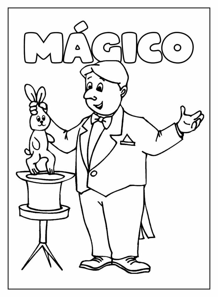 Colorir desenho educativo de Mágico