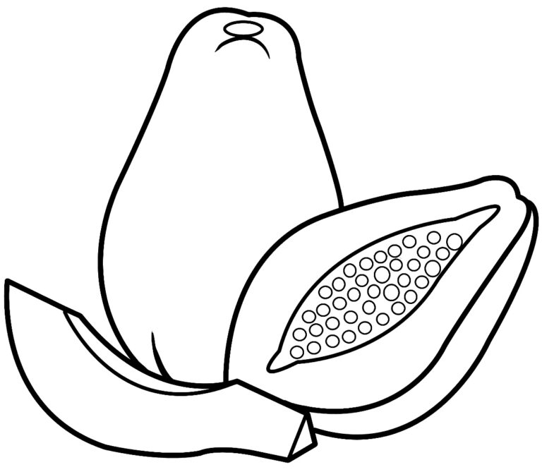 Desenhos de Mamão para colorir - Bora Colorir